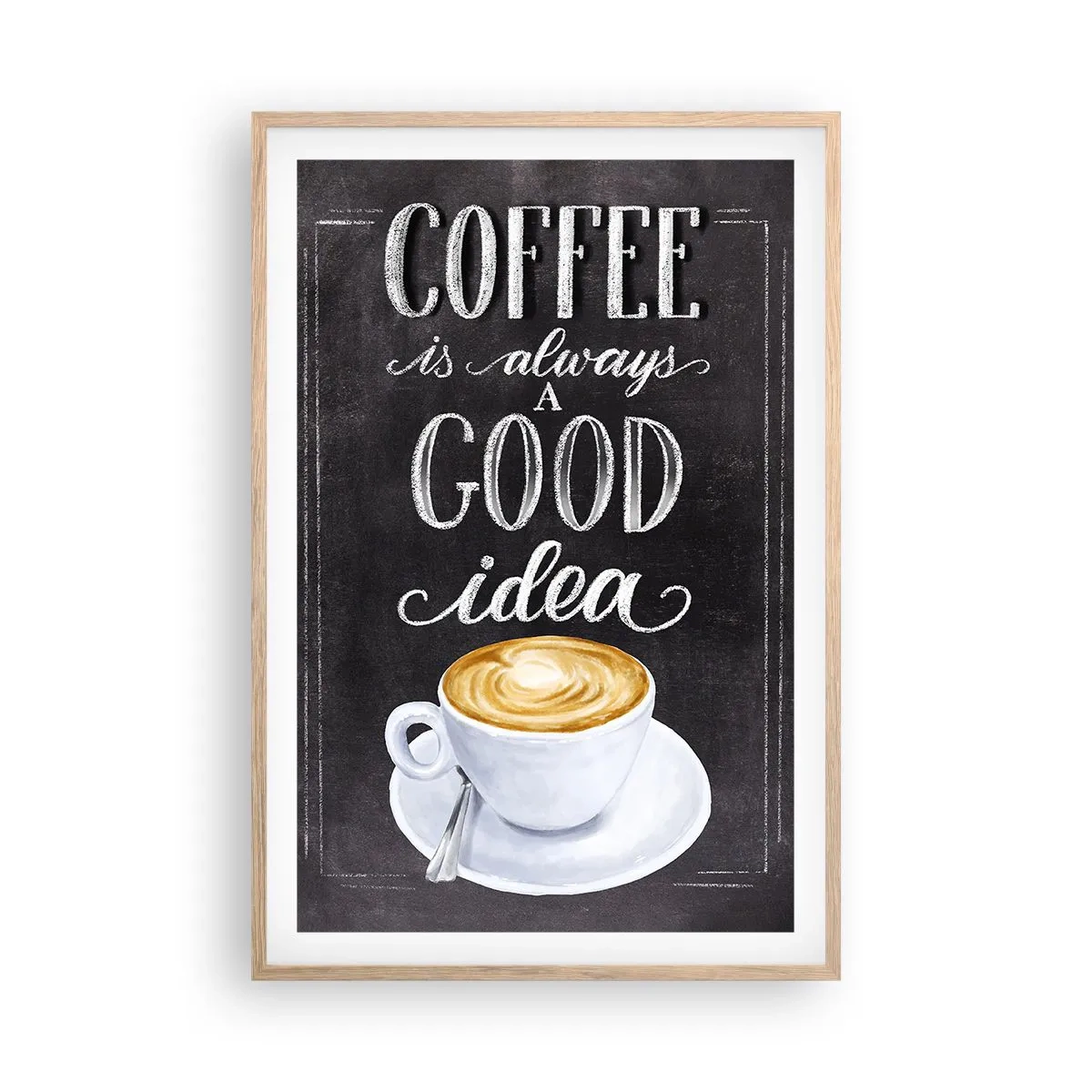 Plagát v ráme zo svetlého duba - Of course! - 61x91 cm