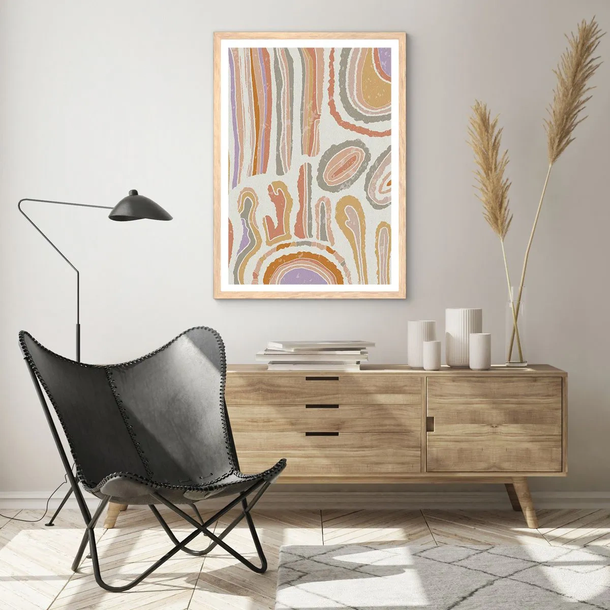 Plagát v ráme zo svetlého duba - Farebné prierezy - 30x40 cm