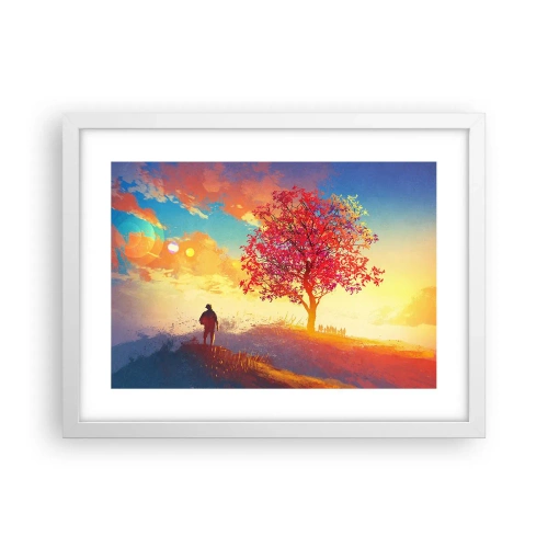 Plagát v bielom ráme - Pútnik pri cieli - 40x30 cm