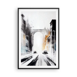 Plagát v čiernom ráme - Štúdia mesta: architektúra a pohyb - 61x91 cm