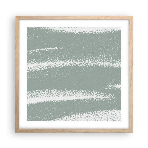 Plagát v ráme zo svetlého duba - Abstrakcia v zimnom štýle - 50x50 cm