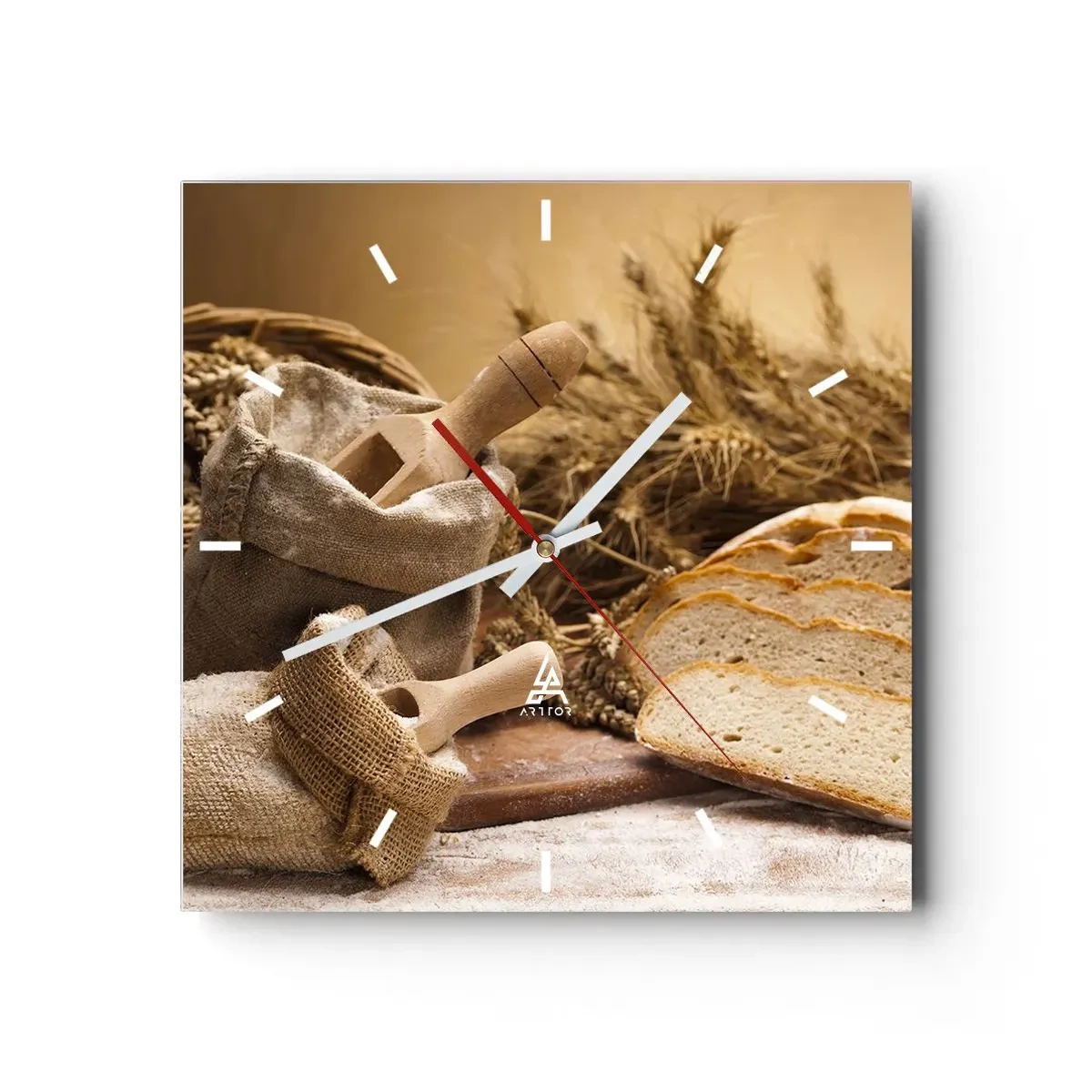 Nástenné hodiny - Ako utnúť nožom - 40x40 cm