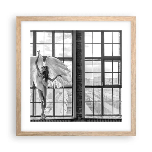 Plagát v ráme zo svetlého duba - Mesto anjelov? - 40x40 cm