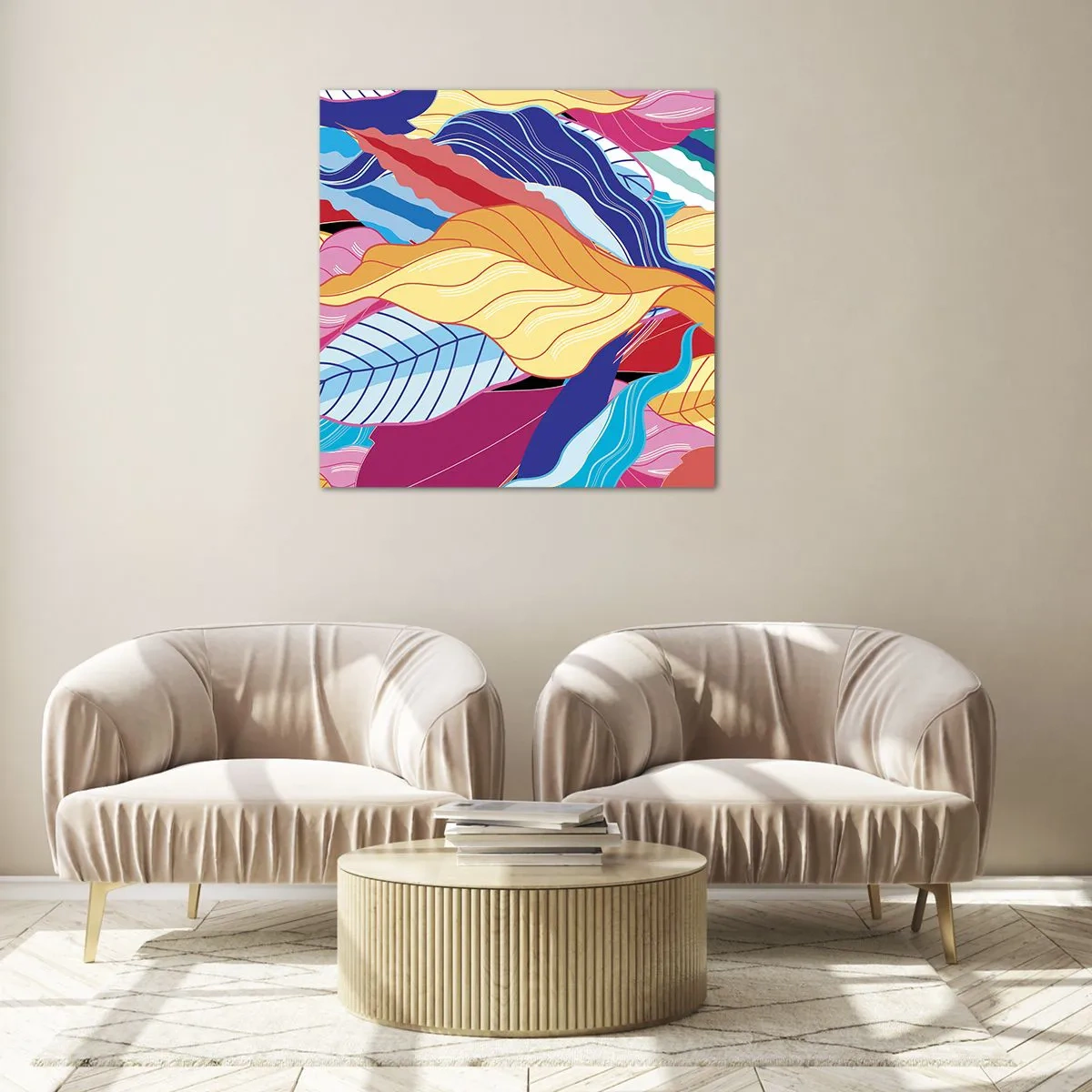 Obraz na skle - Farebný neporiadok - 40x40 cm