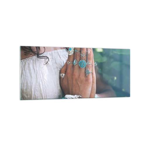 Obraz na skle - Vitajte v centre bytia - 120x50 cm