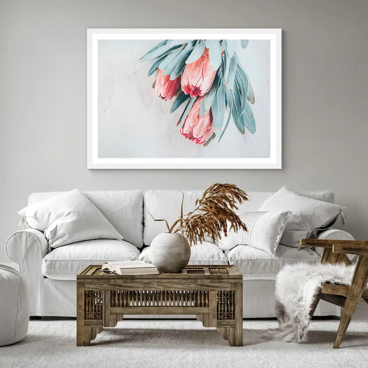Plagát v bielom ráme - Zahanbené svojou vlastnou krásou - 100x70 cm