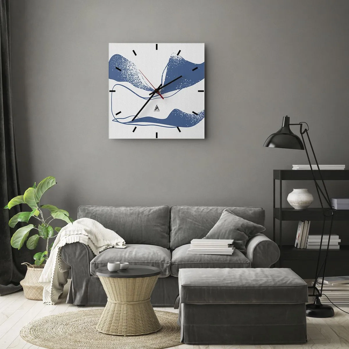 Nástenné hodiny - Okrídlená abstrakcia - 40x40 cm