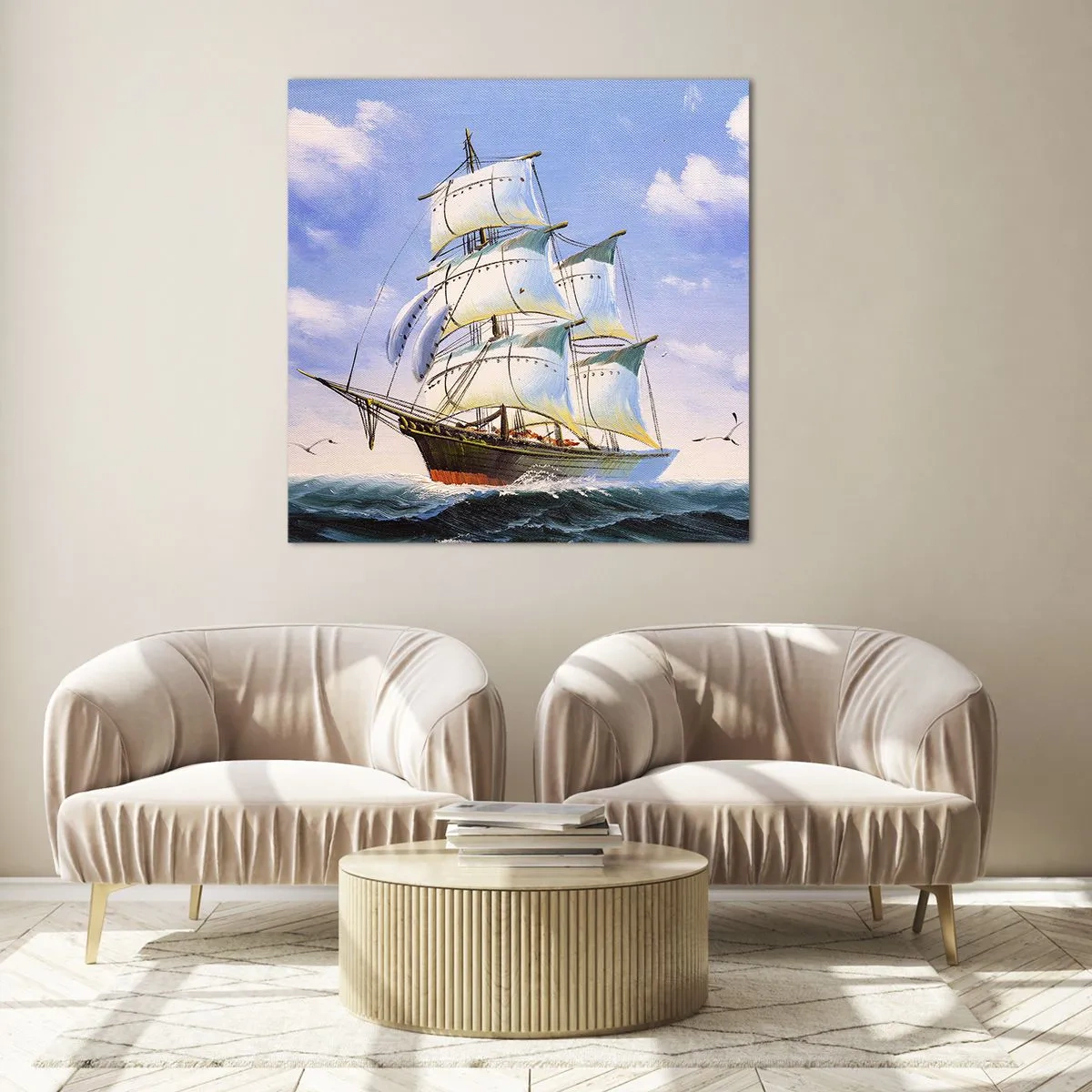 Obraz na skle - Hrdo s vetrom - 30x30 cm