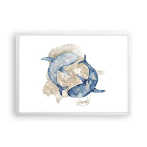 Plagát v bielom ráme - Priateľstvo alebo láska? - 70x50 cm