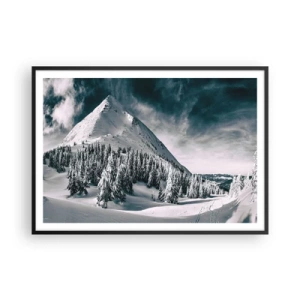 Plagát v čiernom ráme - Krajina snehu a ľadu - 100x70 cm