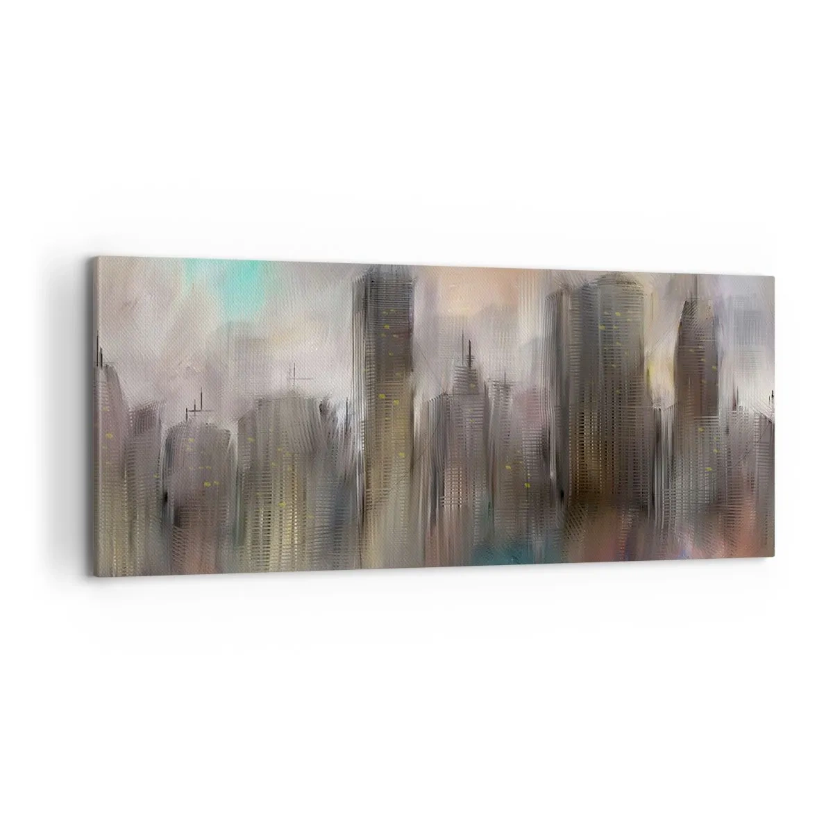 Obraz na plátne - Kompozícia z ocele, kameňa a hmly - 100x40 cm