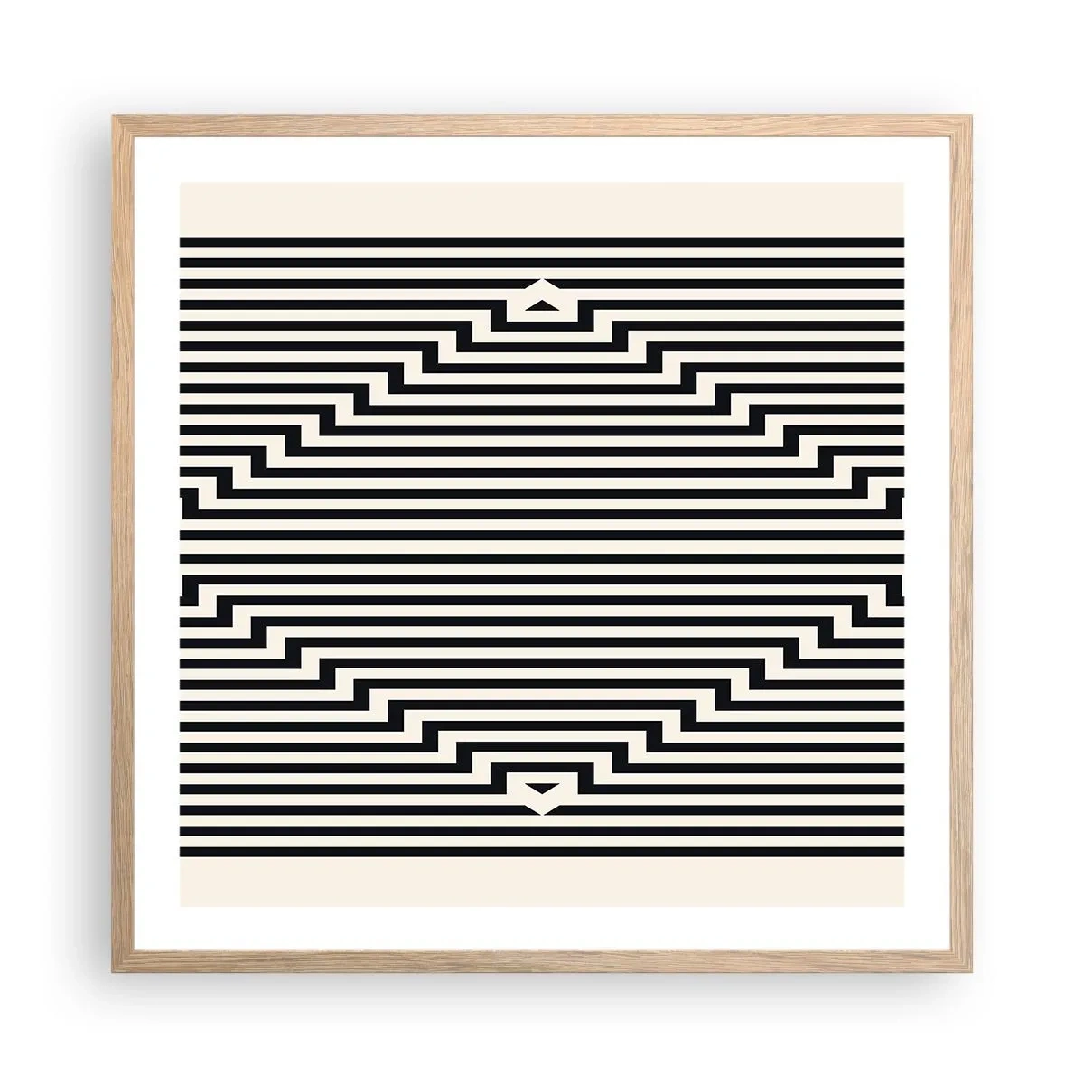 Plagát v ráme zo svetlého duba - Geometrická ilúzia - 60x60 cm