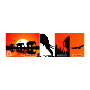 Vzorka Fototapeta Standard Eco - A večer na malý drink - Zvieratá, Afriky, Slon - 100x30 cm