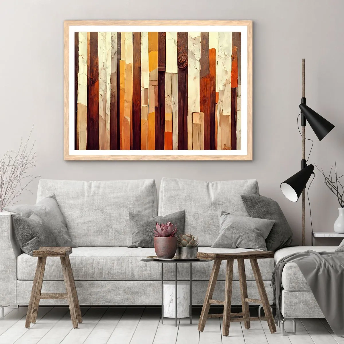 Plagát v ráme zo svetlého duba - Hymna lesných stromov - 91x61 cm