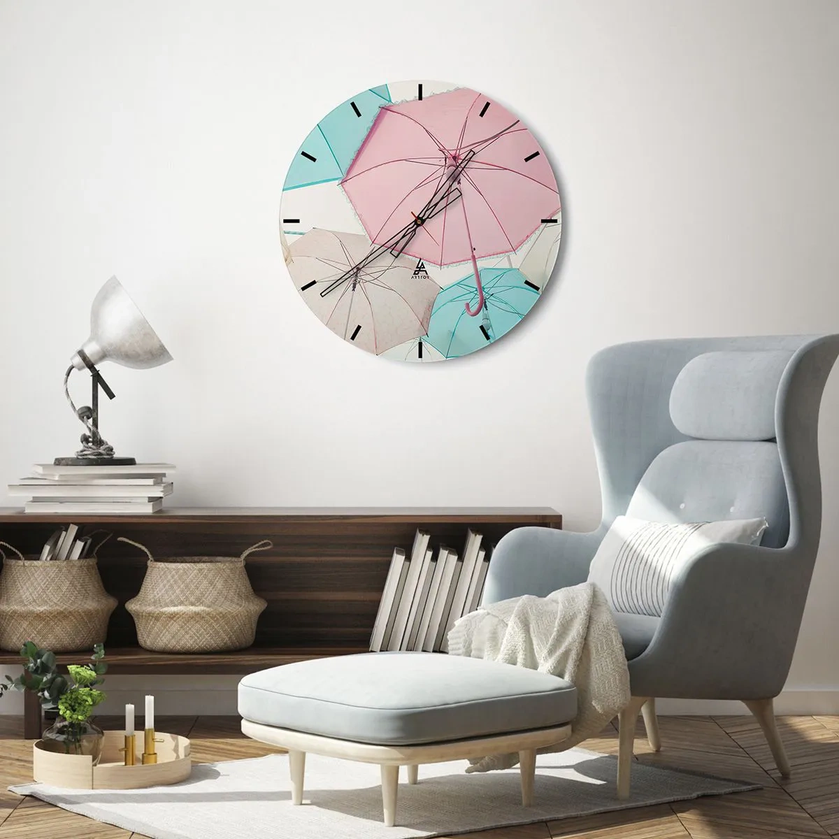 Nástenné hodiny - Občas slnko, občas dážď - 40x40 cm