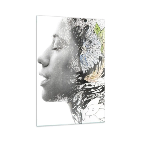 Obraz na skle - Ponorená do prírody - 70x100 cm