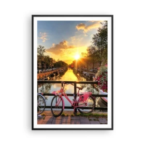 Plagát v čiernom ráme - Jarné ráno v Amsterdame - 70x100 cm