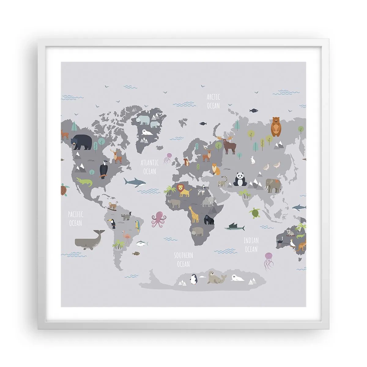 Plagát v bielom ráme - Povedz mi, odkiaľ si... - 60x60 cm