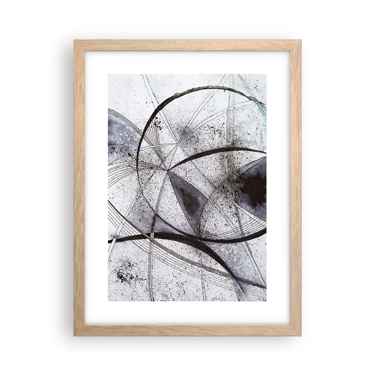 Plagát v ráme zo svetlého duba - Futuristická fantázia - 30x40 cm