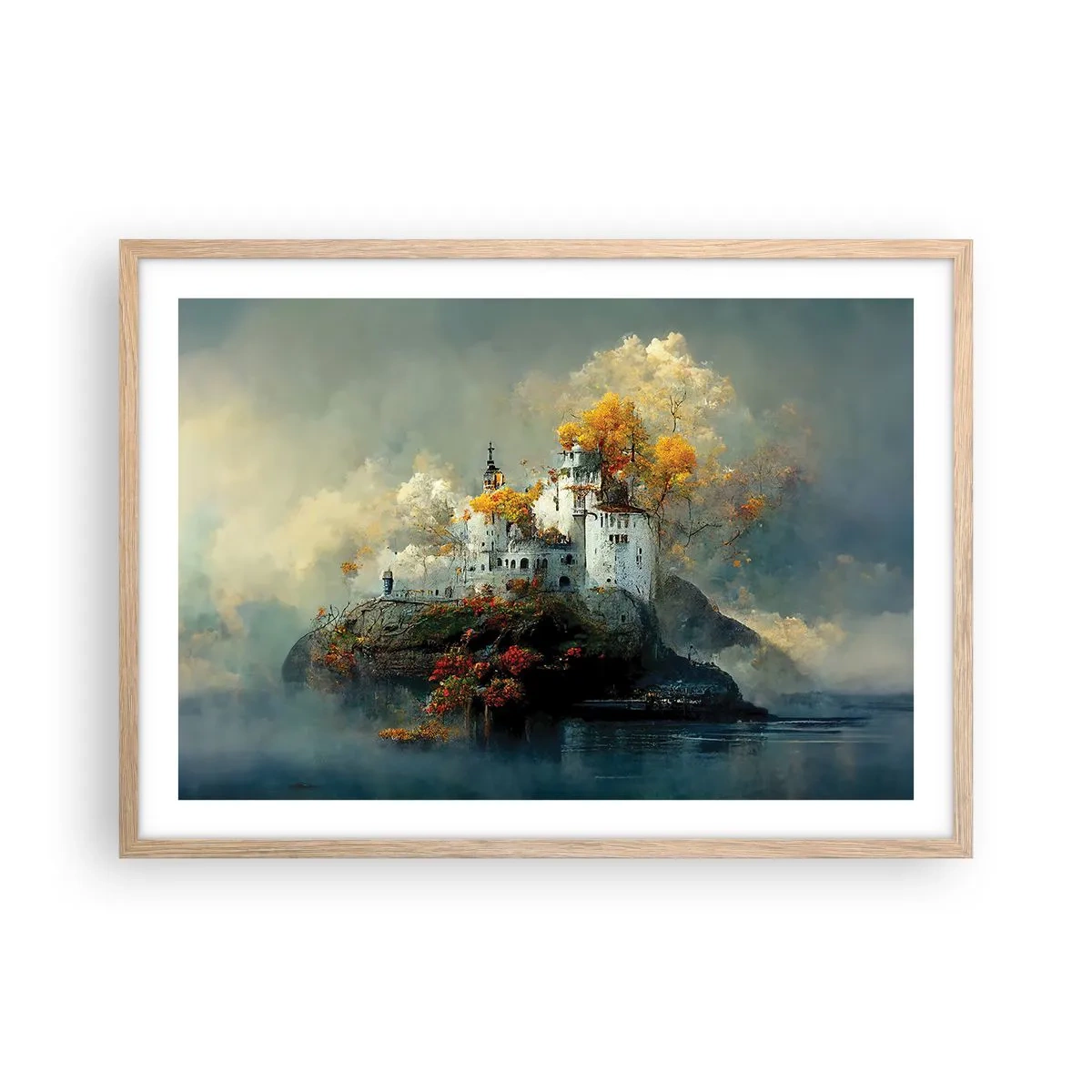 Plagát v ráme zo svetlého duba - Začiatok romantického príbehu - 70x50 cm