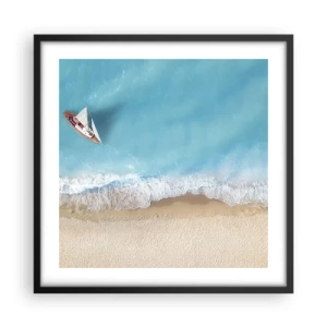 Plagát v čiernom ráme - Na hranici modrej a zlatej - 50x50 cm