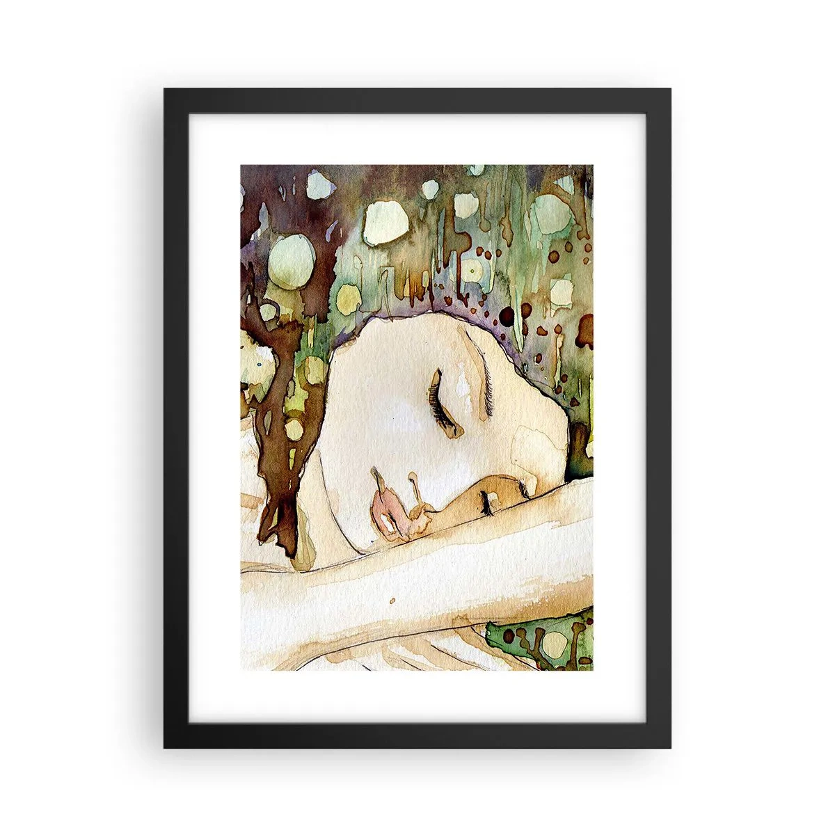 Plagát v čiernom ráme - Smaragdovo-fialový sen - 30x40 cm