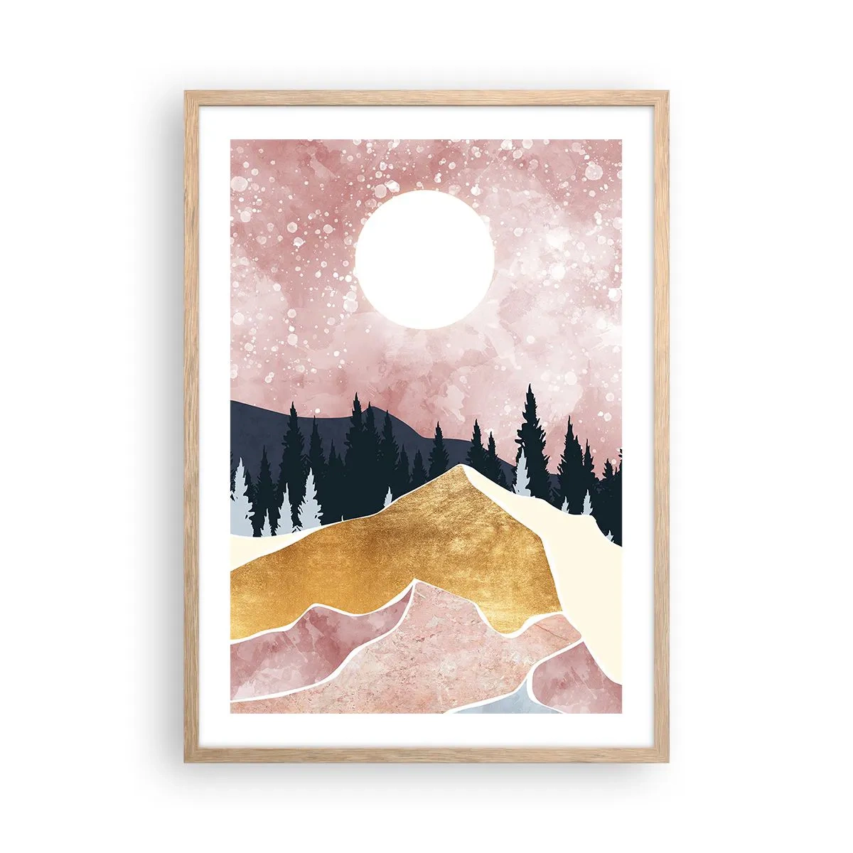 Plagát v ráme zo svetlého duba - Nočná hliadka - 50x70 cm