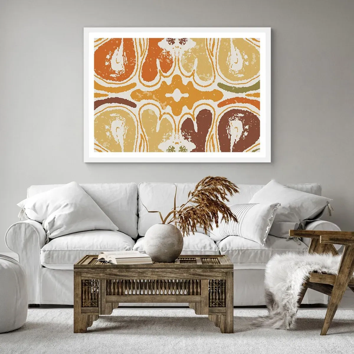 Plagát v bielom ráme - Sentimentálna abstrakcia - 100x70 cm