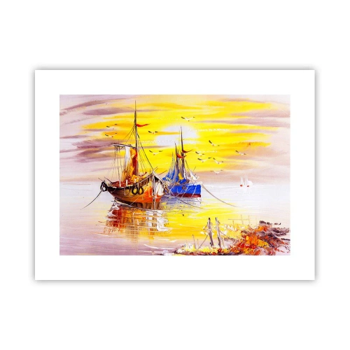 Plagát - Zaslúžený odpočinok v prístave - 40x30 cm