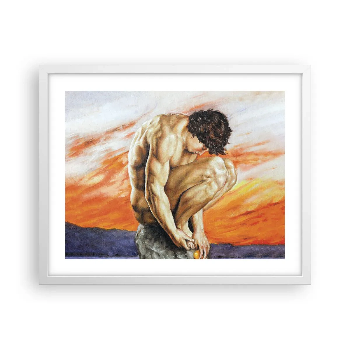 Plagát v bielom ráme - Ponorený do seba - 50x40 cm