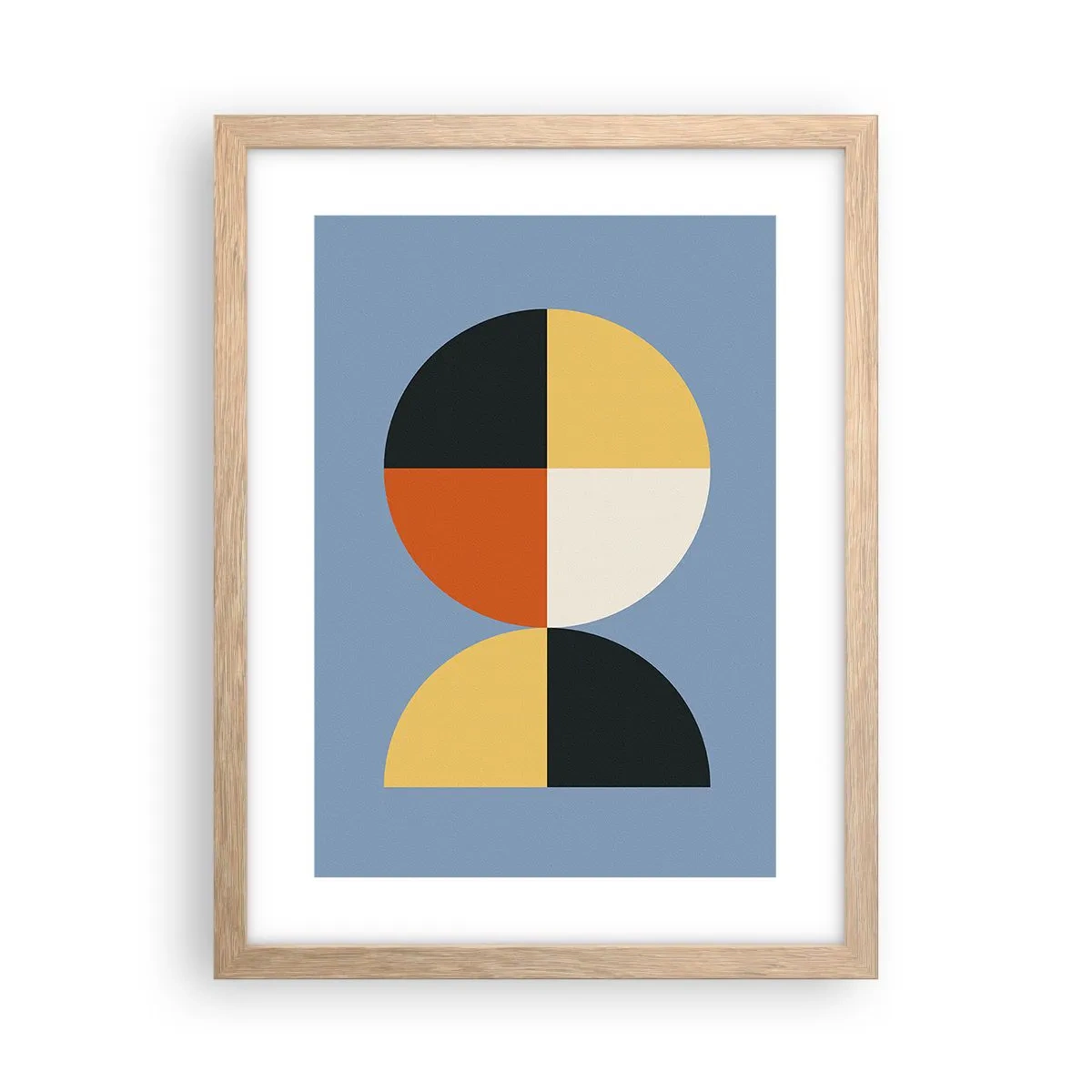 Plagát v ráme zo svetlého duba - Pozri a počítaj - 30x40 cm