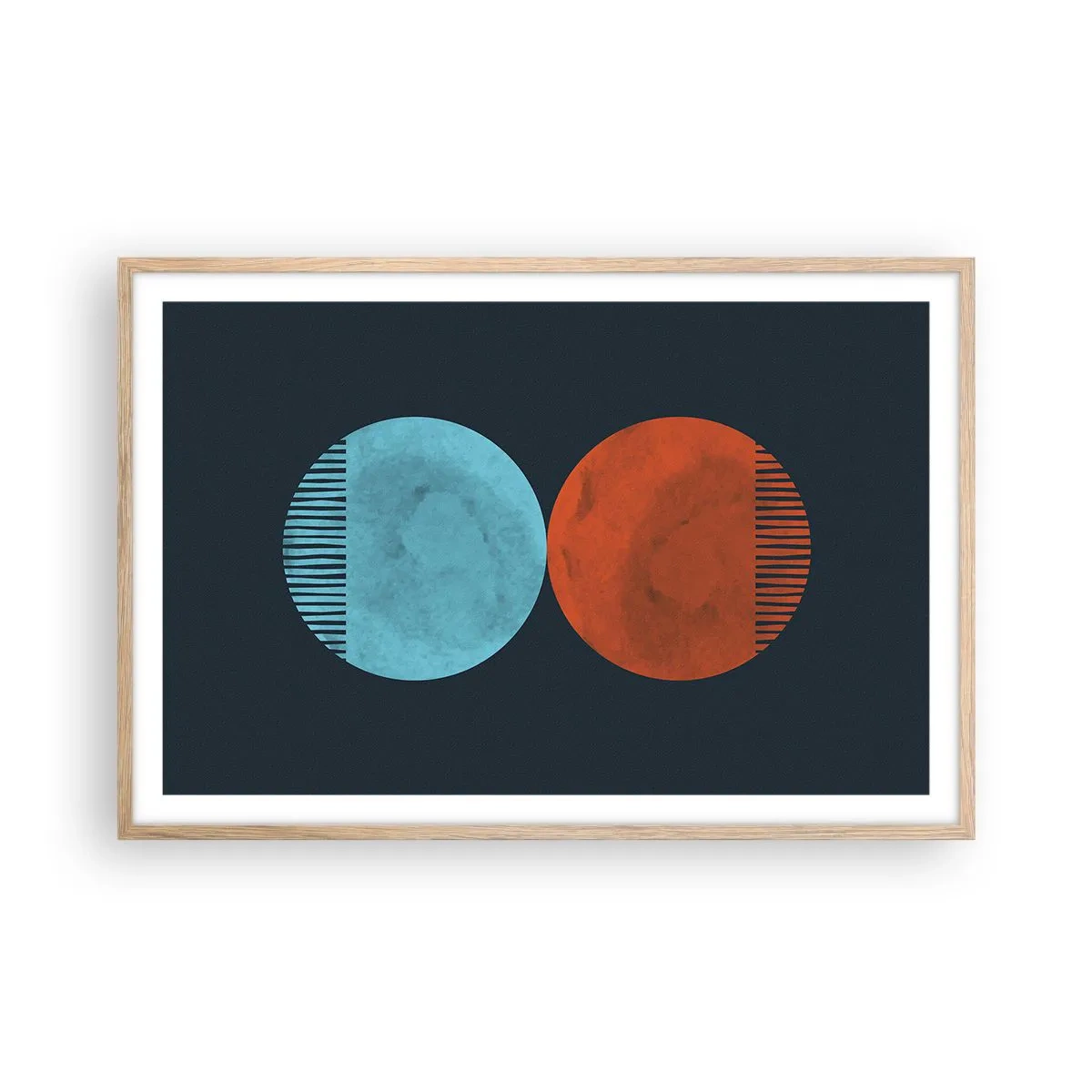 Plagát v ráme zo svetlého duba - Iba geometria? - 91x61 cm