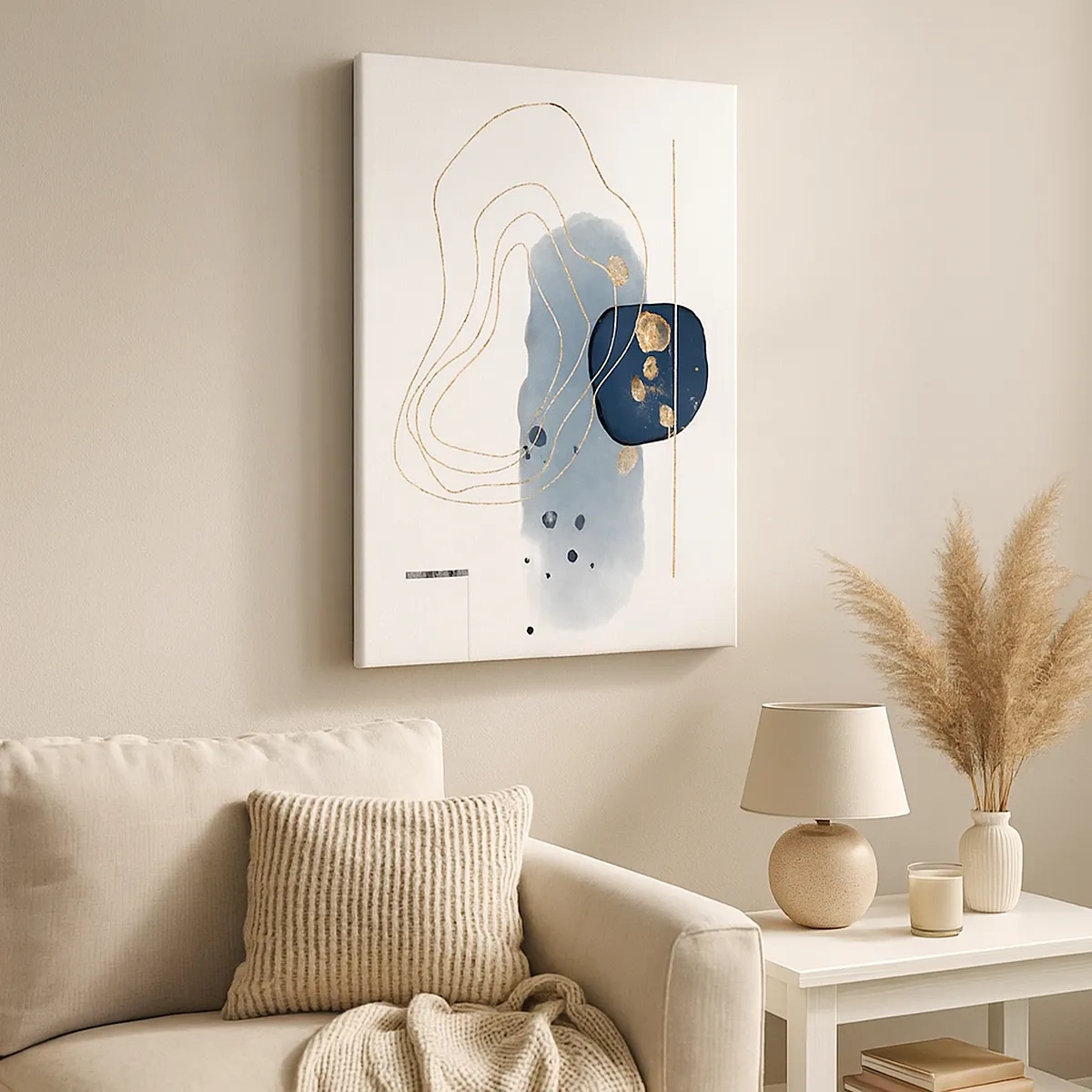 Obraz na plátne - Modro-zlatá fantázia - 50x70 cm