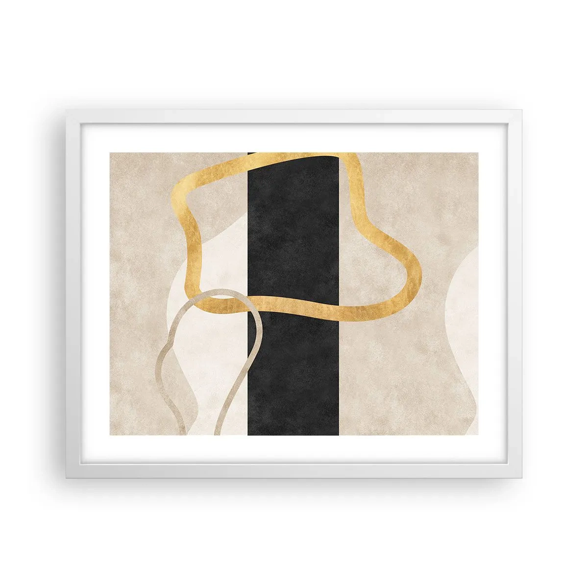 Plagát v bielom ráme - Tvary v slučke - 50x40 cm