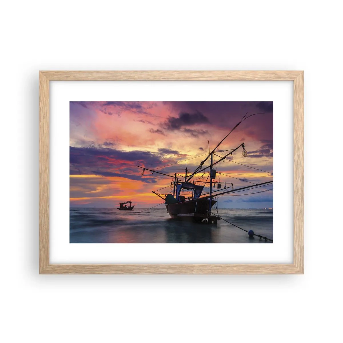 Plagát v ráme zo svetlého duba - Exotický večer - 40x30 cm