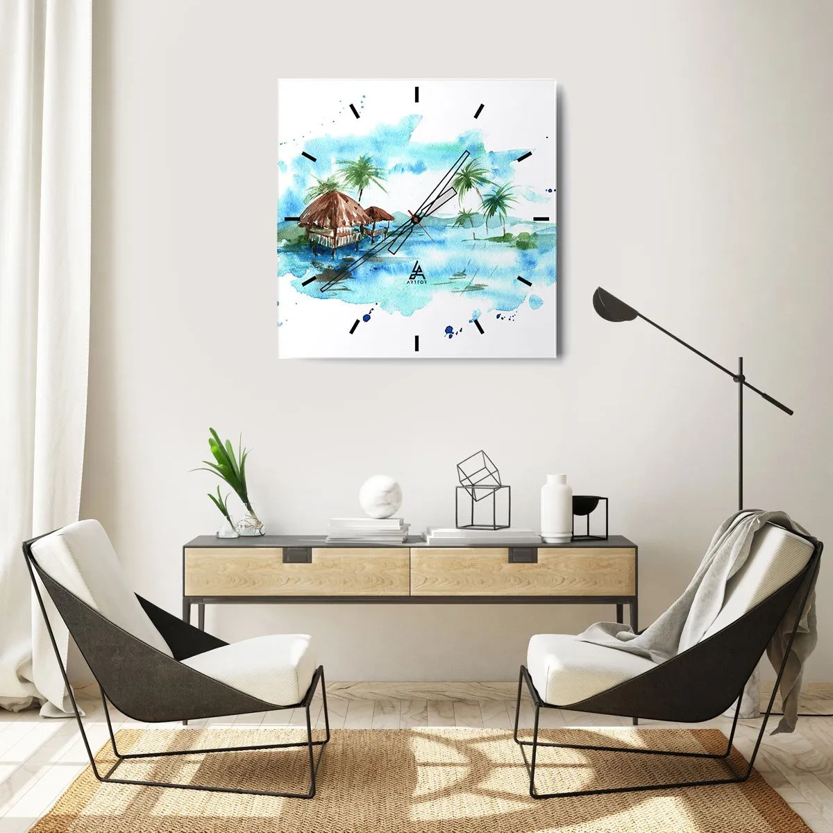 Nástenné hodiny - Niekde v Pacifiku - 30x30 cm