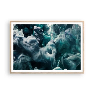 Plagát v ráme zo svetlého duba - Pohyb farby - 100x70 cm