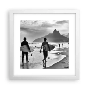 Plagát v bielom ráme - Samba na jednu vlnu - 30x30 cm