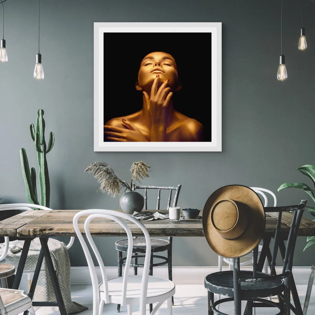 Plagát v bielom ráme - Ako zlatý hodváb - 40x40 cm