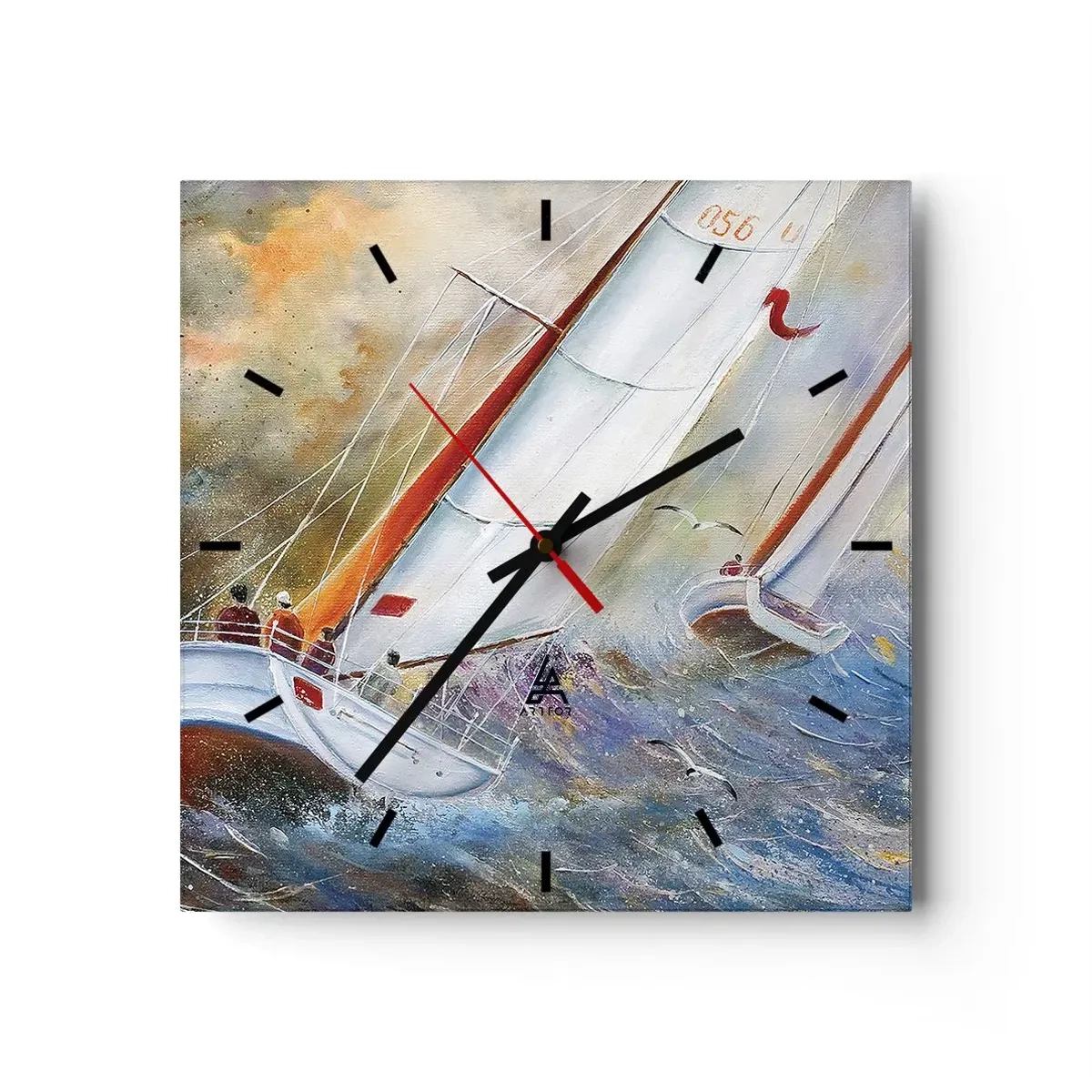 Nástenné hodiny - Bežiace cez vlny - 30x30 cm