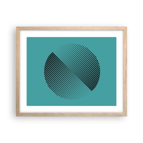Plagát v ráme zo svetlého duba - Kruh – geometrická variácia - 50x40 cm