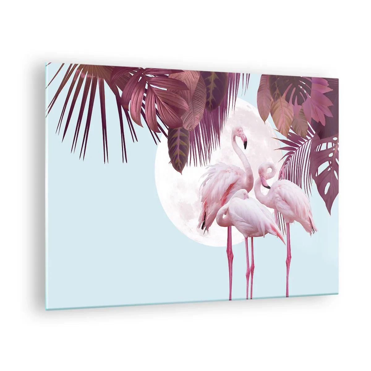 Obraz na skle - Tri vtáčie grácie - 70x50cm - Tri vtáčie grácie - Moderná nástenná dekorácia do obývacej izby a spálne ARTTOR
