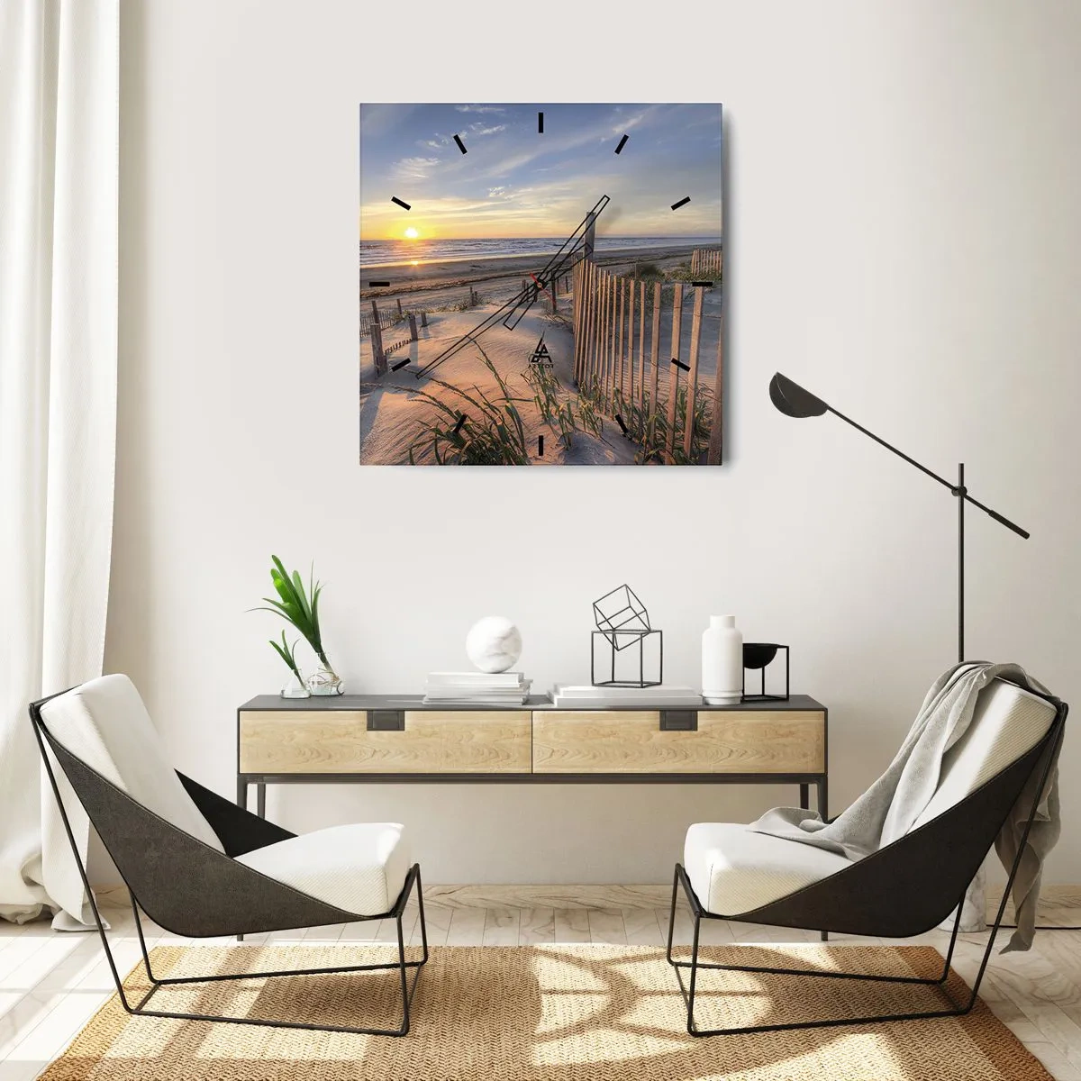 Nástenné hodiny - Odlesk a tieň vetra - 30x30 cm