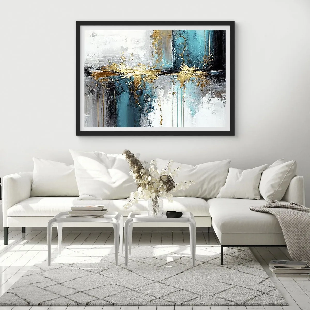 Plagát v čiernom ráme - Všetko plynie - 100x70 cm