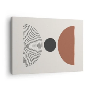 Obraz na plátne - Abstraktné geometrické útvary v teplých farbách - 70x50cm - V centre pozornosti - Moderná nástenná dekorácia do obývacej izby a spálne ARTTOR