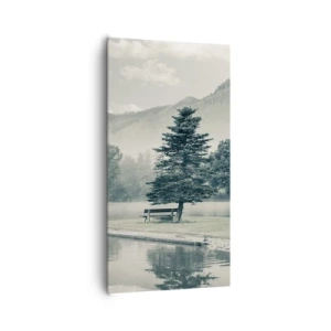 Obraz na plátne - Jazero ešte spí - 65x120 cm