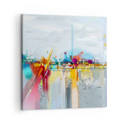 Obraz na plátne - Most radosti nad riekou života - 50x50 cm