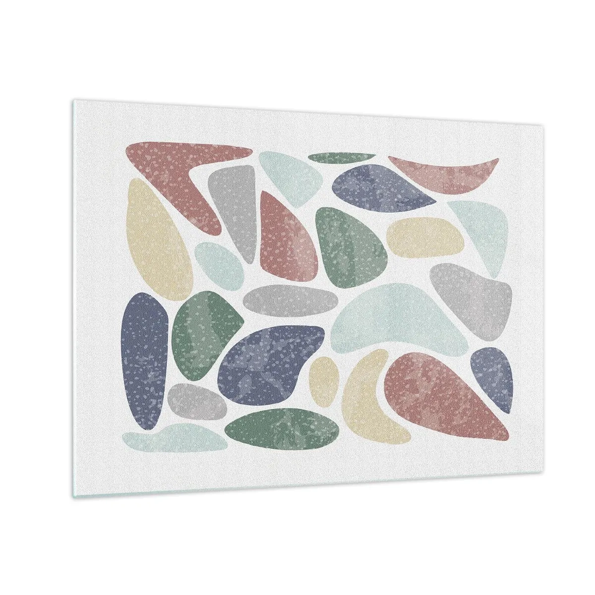 Obraz na skle - Dekoratívne kamene v práškových farbách vo forme mozaiky - 70x50cm - Mozaika práškových farieb - Moderná nástenná dekorácia do obývacej izby a spálne ARTTOR