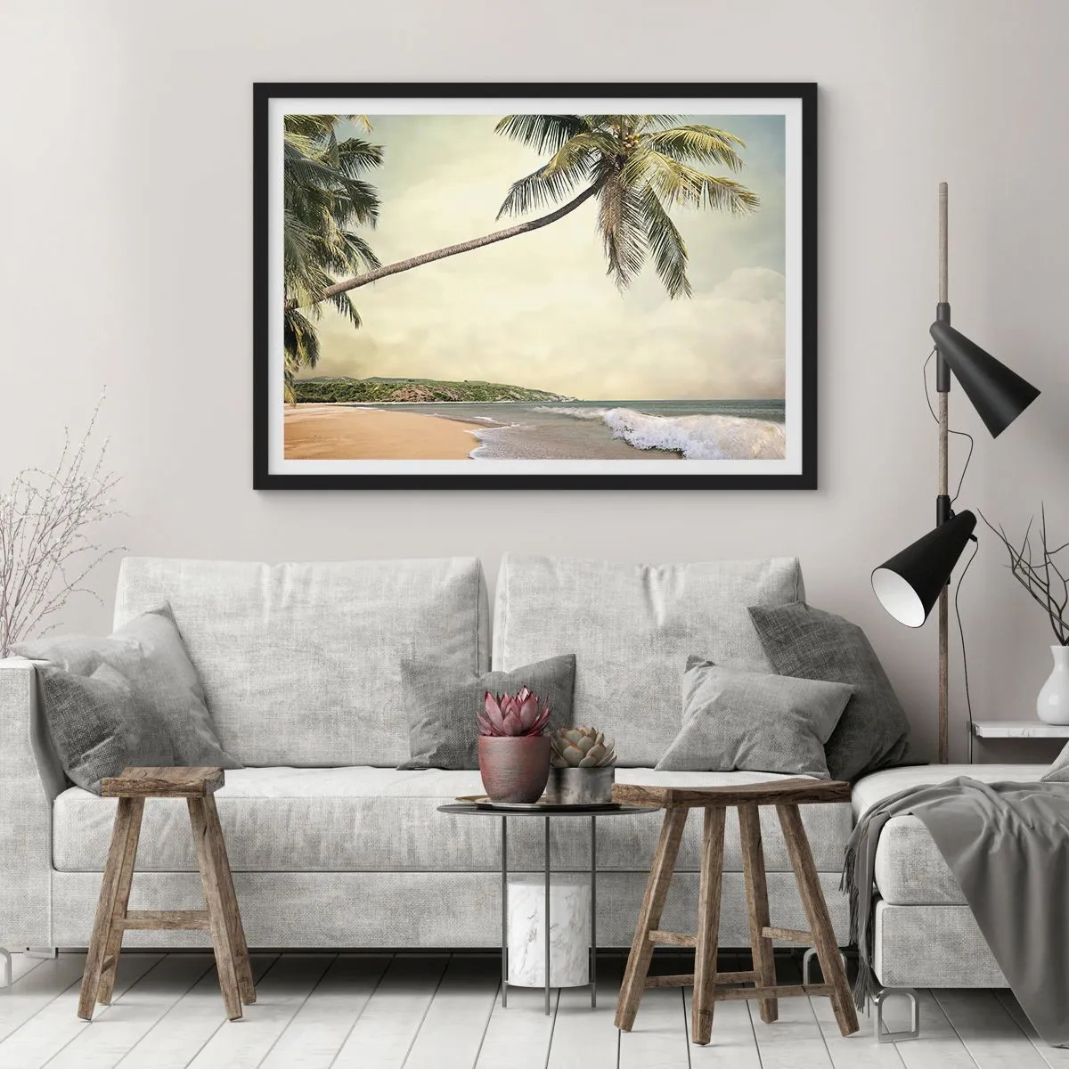 Plagát v čiernom ráme - Tropický sen - 100x70 cm