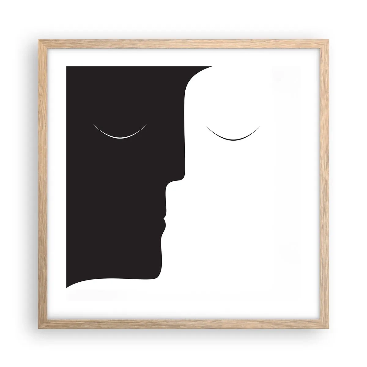 Plagát v ráme zo svetlého duba - Jednota protikladov - 50x50 cm